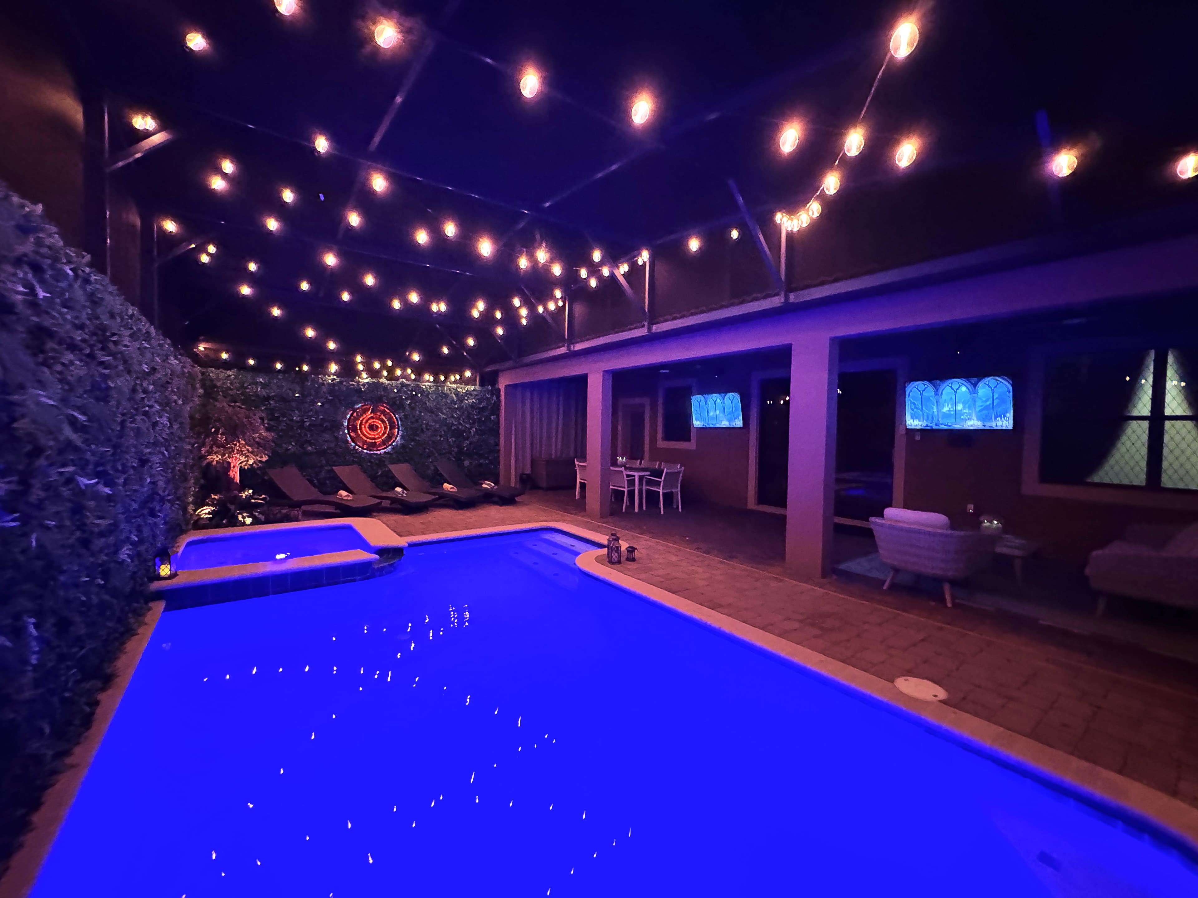 Wizard's Way House pool at night